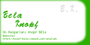 bela knopf business card